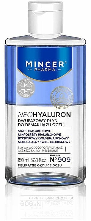 Dwufazowy płyn do demakijażu oczu - Mincer Pharma Neo Hyaluron 909 — Zdjęcie N1