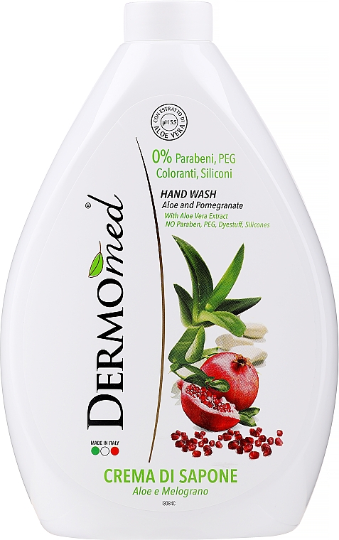 Kremowe mydło w płynie Aloes i granat - Dermomed Hand Wash Cream Soap — Zdjęcie N1