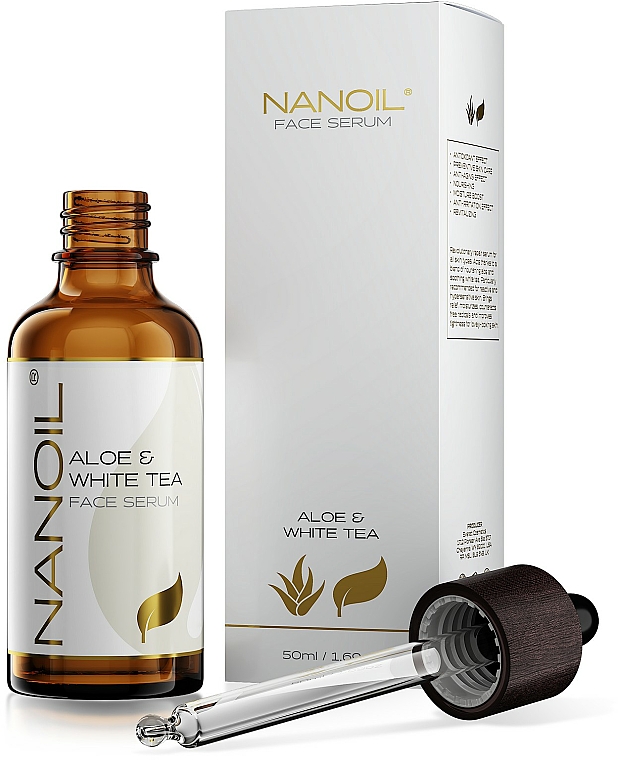 Serum do twarzy dla wszystkich rodzajów cery z aloesem i białą herbatą - Nanoil Aloe & White Tea Face Serum — Zdjęcie N2