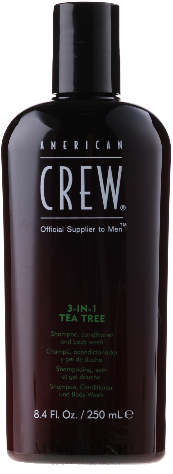 Preparat 3 w 1 do pielęgnacji włosów i ciała Drzewo herbaciane dla mężczyzn - American Crew Tea Tree 3-in-1 Shampoo, Conditioner And Body Wash — Zdjęcie 450 ml