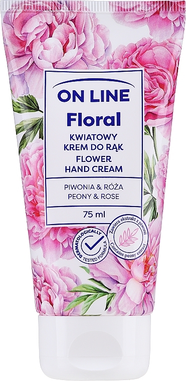 Kwiatowy krem ​​do rąk Piwonia i róża - On Line Floral Flower Peony & Rose Hand Cream — Zdjęcie N1
