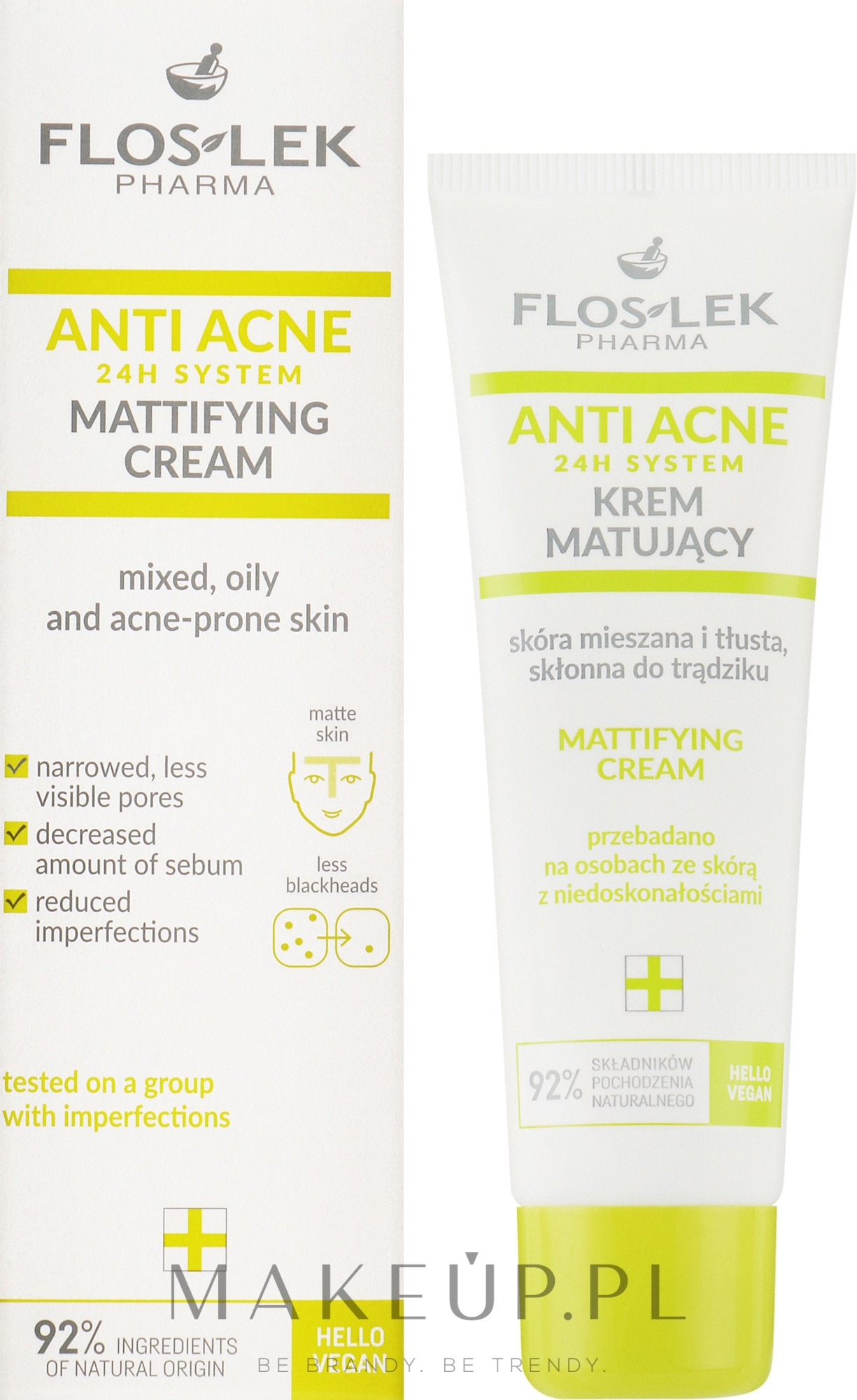 Krem do twarzy - Floslek Mattifying Mixed Oily And Acne-prone Skin Cream — Zdjęcie 50 ml