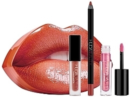 Kup Zestaw - Huda Beauty Contour And Strobe Set Trendsetter And Snobby (l/pen/1.2g + lipstick/1.9ml + l/gloss/2ml)