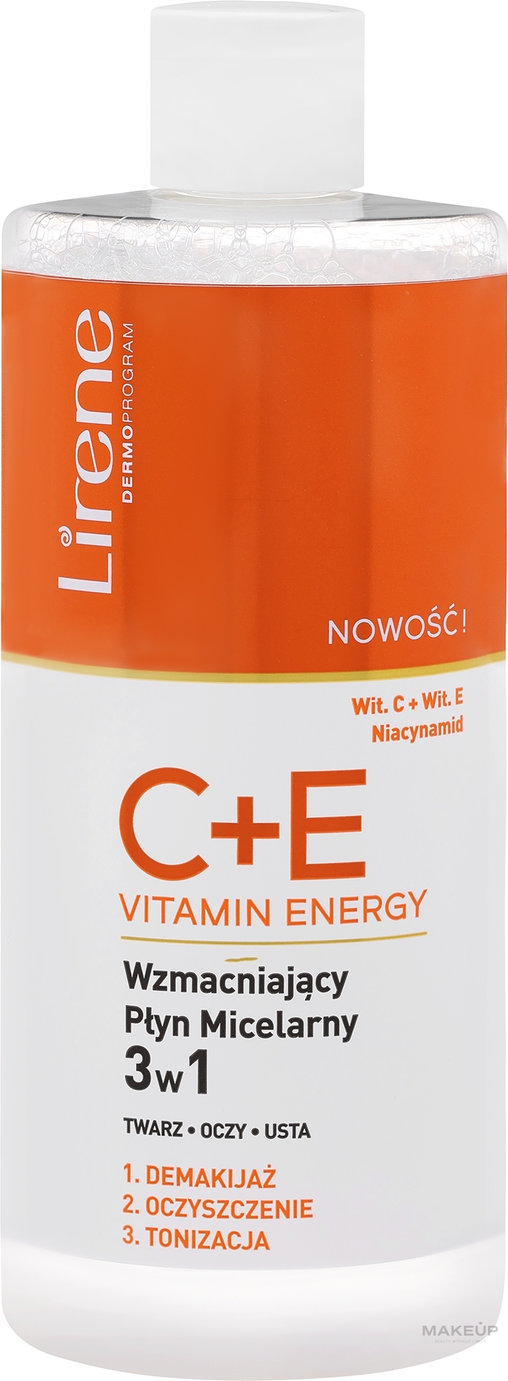 Wzmacniający płyn micelarny - Lirene C + E Vitamin Energy Micelar Wather — Zdjęcie 400 ml