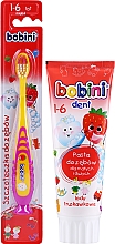 Kup Zestaw do czyszczenia zębów z żółto-różową szczoteczką - Bobini (toothbrush/1pc + toothpaste/75ml)