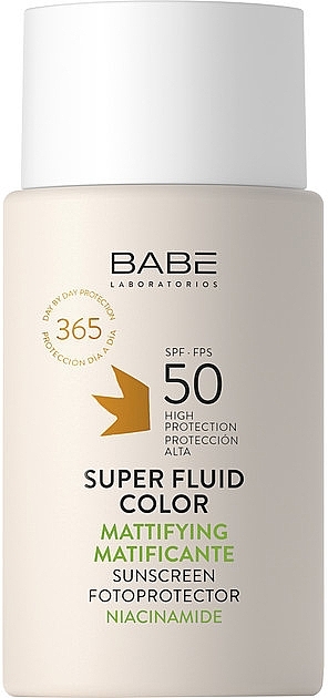 Krem przeciwsłoneczny Super Fluid BB z efektem matującym i koloryzującym SPF 50 - Babe Laboratorios Sun Protection — Zdjęcie N1