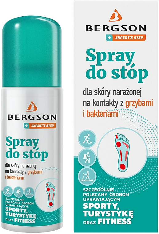 Spray do stóp dla skóry narażonej na kontakt z grzybami i bakteriami - Bergson Foot Spray — Zdjęcie N1