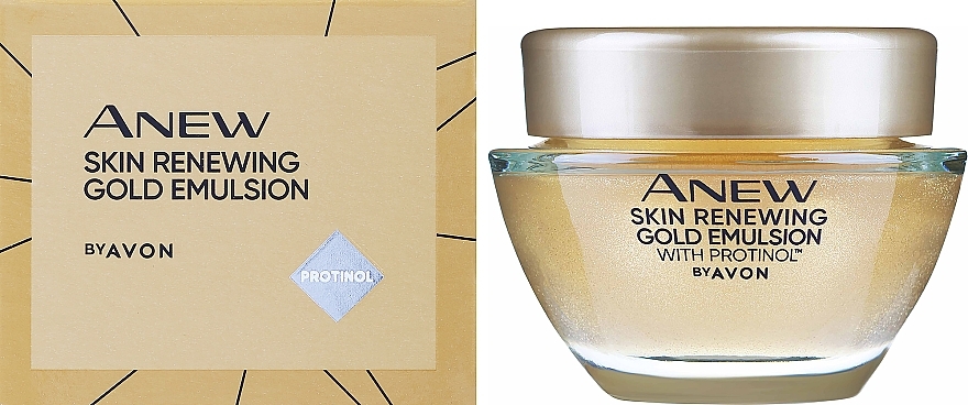 Krem do twarzy na noc - Avon Anew Skin Renewing Gold Emulsion with Protinol — Zdjęcie N2
