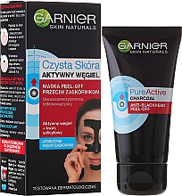 PRZECENA! Maska peel-off przeciw zaskórnikom z aktywnym weglem - Garnier Skin Naturals Anti-Blackhead Peel Off Mask * — Zdjęcie N1