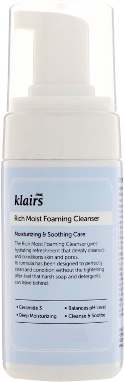 Hipoalergiczna oczyszczająca pianka nawilżająco-kojąca - Klairs Rich Moist Foaming Cleanser — Zdjęcie N1