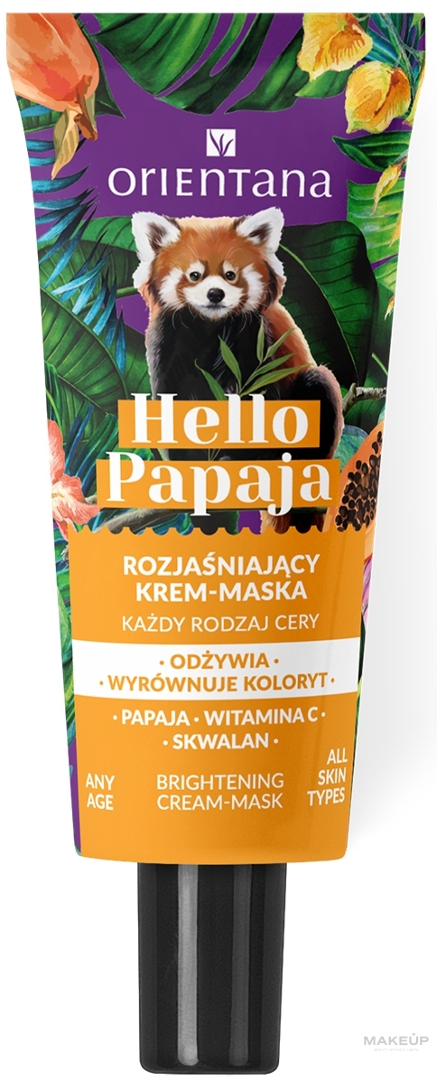 Rozjaśniająca kremowa maseczka do twarzy z witaminą C i skwalanem - Orientana Hello Papaja — Zdjęcie 40 ml