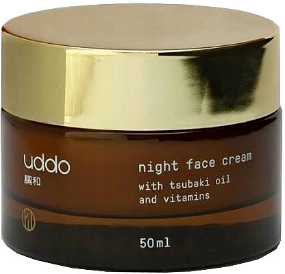Intensywnie nawilżający krem do twarzy na noc z olejkiem tsubaki i witaminami - Uddo Night Face Cream With Tsubaki Oil And Vitamins  — Zdjęcie N1