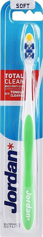 Miękka szczoteczka do zębów, jasnozielona - Jordan Total Clean Soft — Zdjęcie N2