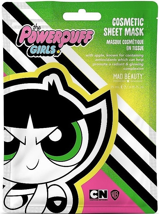 Maska do twarzy - Mad Beauty Powerpuff Girls Cosmetic Sheet Mask Buttercup — Zdjęcie N1