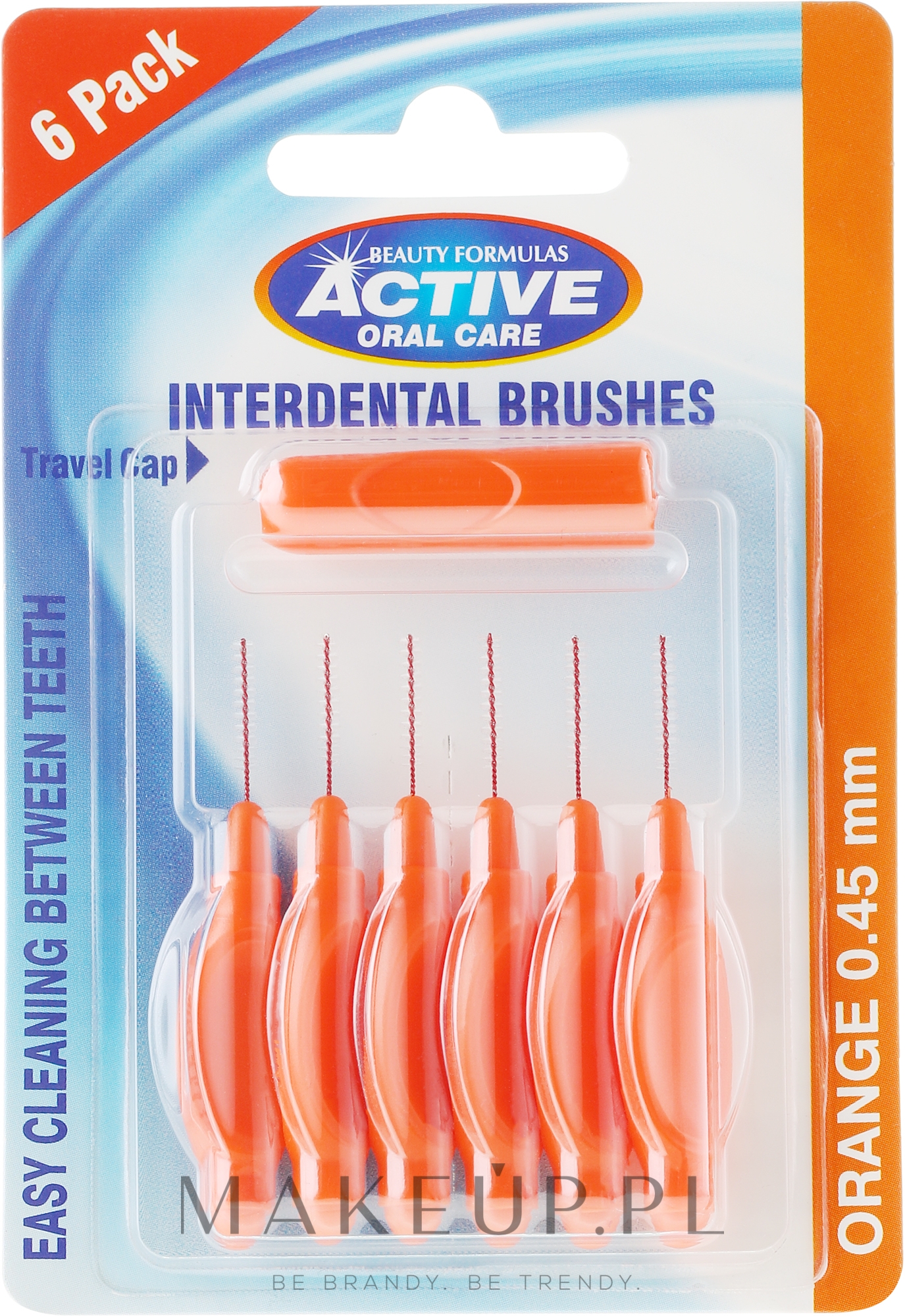 Szczoteczki międzyzębowe, 0,45 mm, pomarańczowe - Beauty Formulas Active Oral Care Interdental Brushes — Zdjęcie 6 szt.