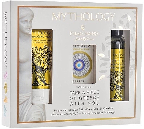 Zestaw - Primo Bagno Mythology Athena's Olive Youth Set (b/wash/100 ml + h/cr/75 ml + magnet) — Zdjęcie N1