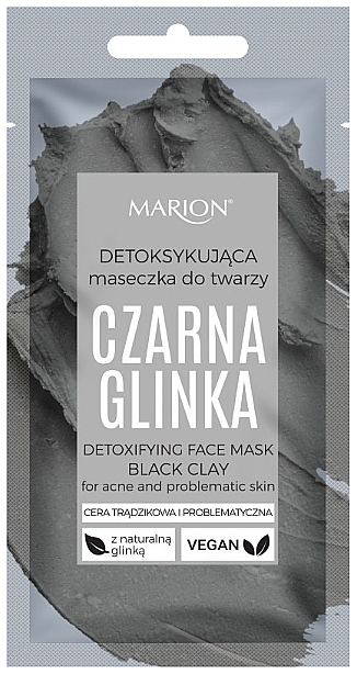 Detoksykująca maska do twarzy Czarna glinka - Marion Detoxifying Face Mask Black Clay — Zdjęcie N1