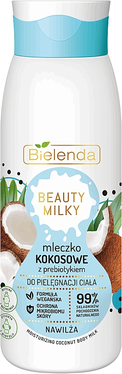 Mleczko kokosowe z prebiotykiem do ciała - Bielenda Beauty Milky Moisturizing Coconut Body Milk