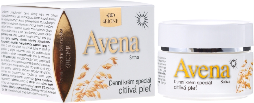 Krem do twarzy na dzień do cery wrażliwej - Bione Cosmetics Avena Sativa Day Cream Sensitive Skin — Zdjęcie N1