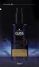 Eliksir do bardzo zniszczonych włosów - Gliss Hair Repair Night Elixir Overnight Repair (próbka) — Zdjęcie N1