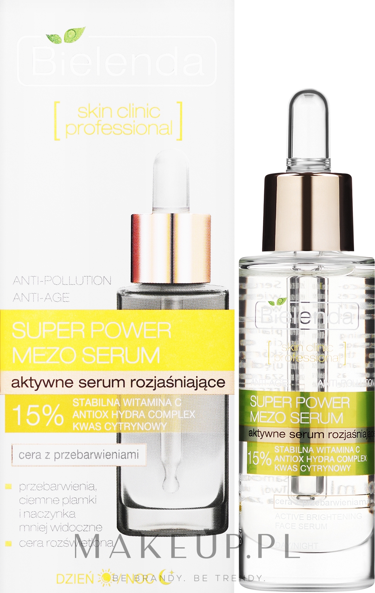 Aktywne serum rozjaśniające do cery z przebarwieniami - Bielenda Skin Clinic Professional Super Power Mezo Serum — Zdjęcie 30 ml