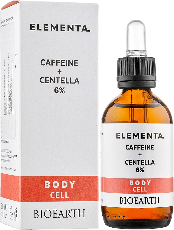 Antycellulitowe serum do ciała na cellulit, Kofeina i centella 6% - Bioearth Elementa Caffeine Centella 6% — Zdjęcie N2