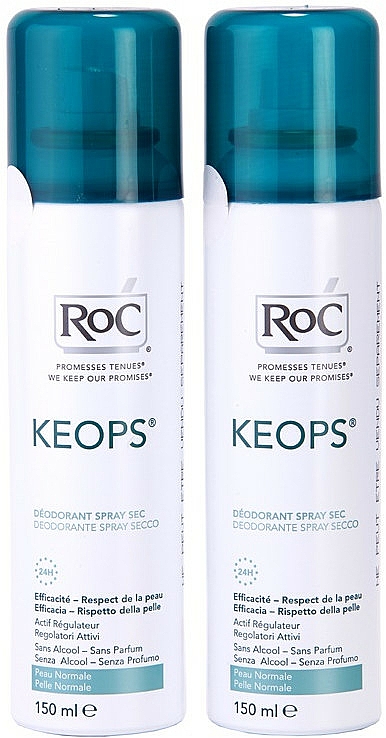 Zestaw - RoC Keops 24H Deodorant Spray Normal Skin (2 x deo/150ml) — Zdjęcie N1