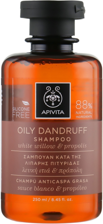 Szampon przeciwłupieżowy do włosów przetłuszczających się Biała wierzba i propolis - Apivita Shampoo For Oily Dandruff With White Willow Propolis — Zdjęcie N1