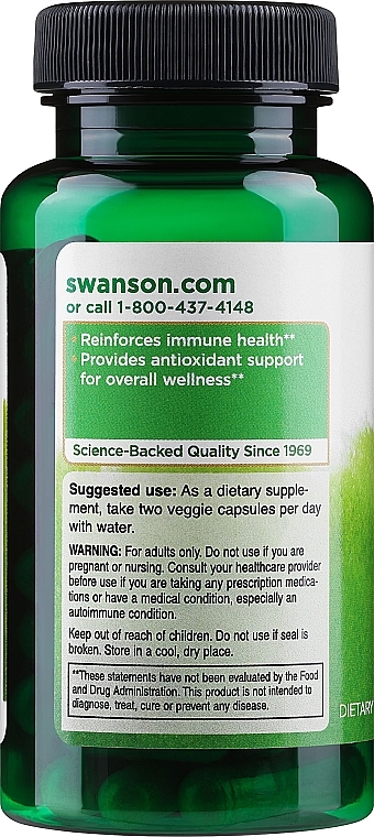 Suplement diety wzmacniający płuca, 60 kapsułek - Swanson — Zdjęcie N2