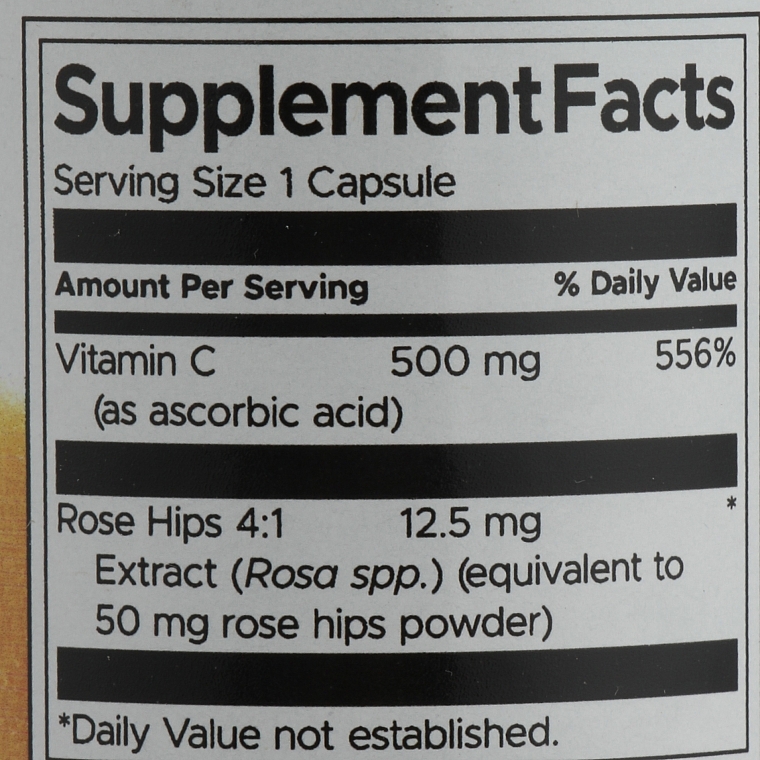 Suplement diety Witamina C z dzikiej róży, 500 mg - Swanson Vitamin C With Rose Hips Extract — Zdjęcie N2