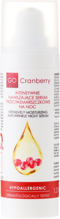 Intensywnie nawilżające serum przeciwzmarszczkowe na noc - GoCranberry — Zdjęcie N2