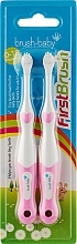 Zestaw 2 szczoteczek do zębów dla dzieci, różowy - Brush-Baby — Zdjęcie N1