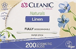 	Patyczki higieniczne, 200 szt. - Cleanic Naturals Linen Cotton Buds — Zdjęcie N1