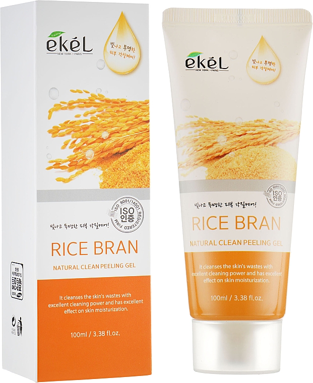 Naturalny peelingujący żel do mycia twarzy Otręby ryżowe - Ekel Rice Bran Natural Clean Peeling Gel