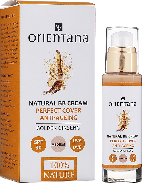 Naturalny krem BB do twarzy Złoty Żeń-szeń - Orientana Natural BB Cream SPF 30 — Zdjęcie N1