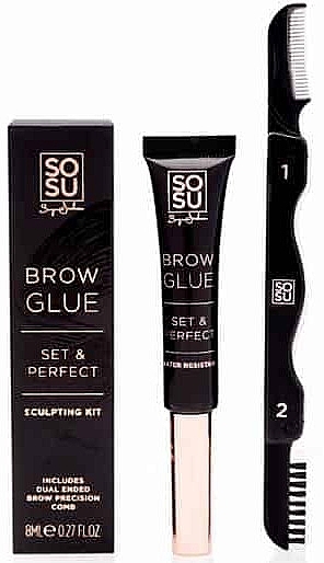 Zestaw do brwi - Sosu Cosmetics Brow Glue Sculpting Kit — Zdjęcie N1