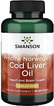 Suplement diety z olejem z wątroby dorsza, 1000 mg - Swanson Pristine Norwerian Cod Liver Oil  — Zdjęcie N1