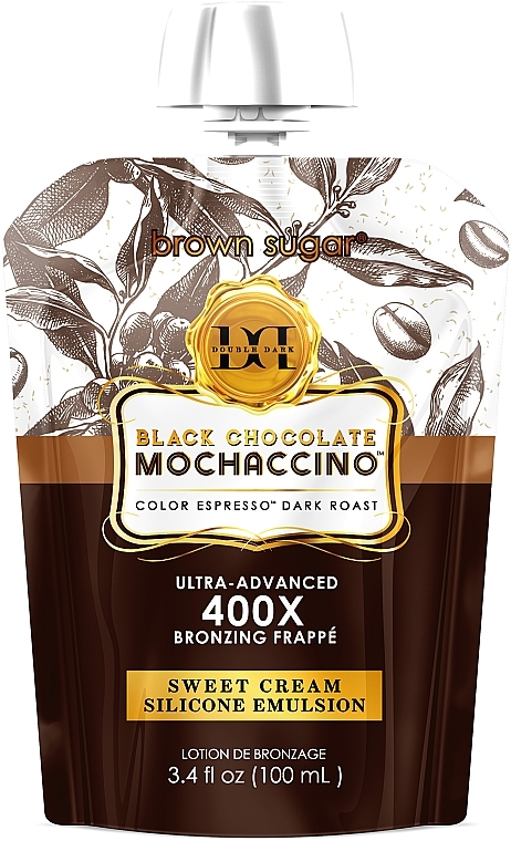 Krem brązujący z ekstraktem z palonych ziaren kawy, ciemnym karmelem i bitą śmietaną - Tan Incorporated Brown Sugar 400x Black Chocolate Mochaccino (doypack) — Zdjęcie N1