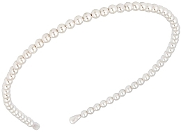 Cienka opaska z perełkami, biała - Ecarla — Zdjęcie N1