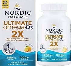 Suplement diety Omega 2x+Witamina D3 o smaku cytrynowym, 2150 mg - Nordic Naturals Omega 2X With Vitamin D3 — Zdjęcie N2