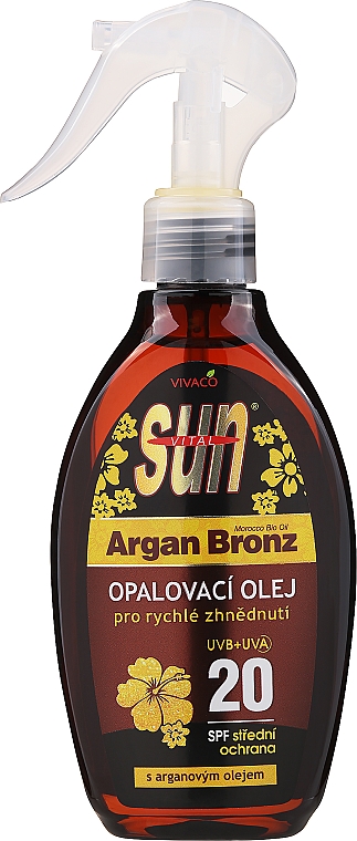 Olejek do opalania SPF 20 - Vivaco Sun Argan Oil — Zdjęcie N1