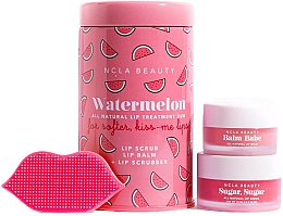 Kup Zestaw do pielęgnacji ust Arbuz - NCLA Beauty Watermelon Lip Care (l/balm/10ml + l/scrub/15ml + scrubber)