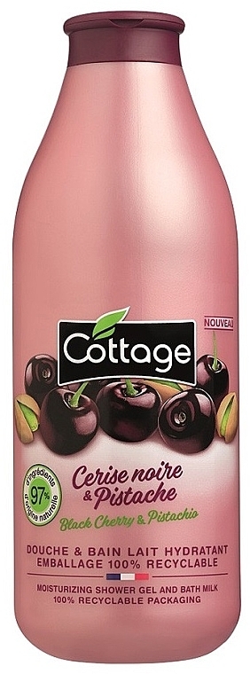 Mleko pod prysznic Wiśnia i pistacje - Cottage Cerise Noire & Pistache Shower Milk — Zdjęcie N1