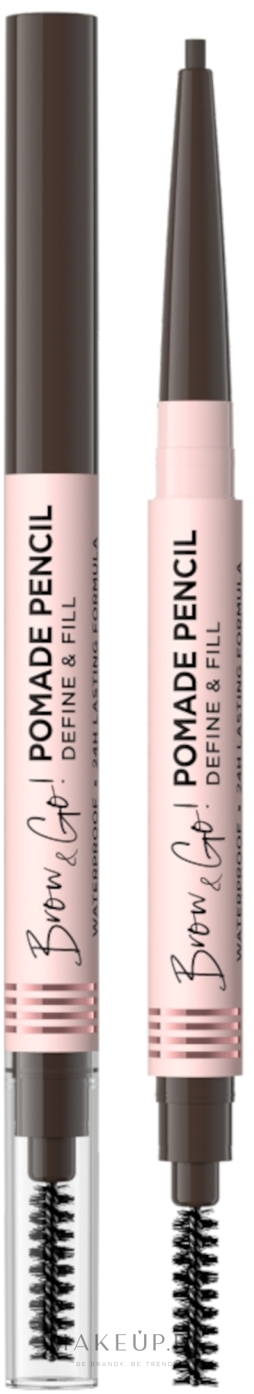 Pomada do brwi w kredce - Eveline Cosmetics Brow & Go Pomade Pencil  — Zdjęcie Dark Brown