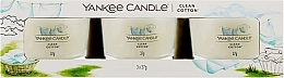Zestaw świec zapachowych Czysta bawełna - Yankee Candle Clean Cotton (candle/3x37g) — Zdjęcie N1