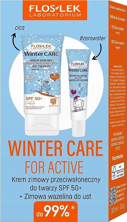 Zestaw - Floslek Winter Care For Active (sun/cr/30ml + lip/balm/10g) — Zdjęcie N1