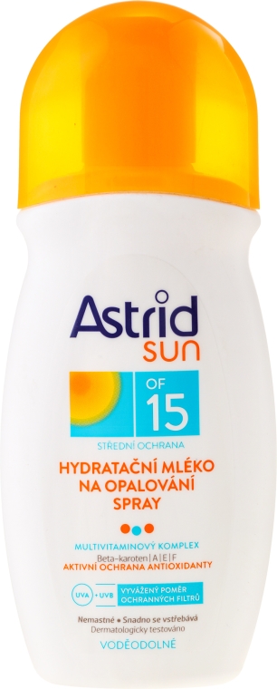 Nawilżające mleczko przeciwsłoneczne w sprayu SPF 15 - Astrid Sun Moisturizing Milk Spray — Zdjęcie N1