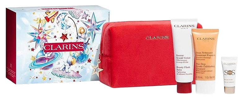 Zestaw - Clarins Radiance Care Experts Set (primer/10ml + balm/50ml + cleanser/30ml + bag/1pc) — Zdjęcie N1