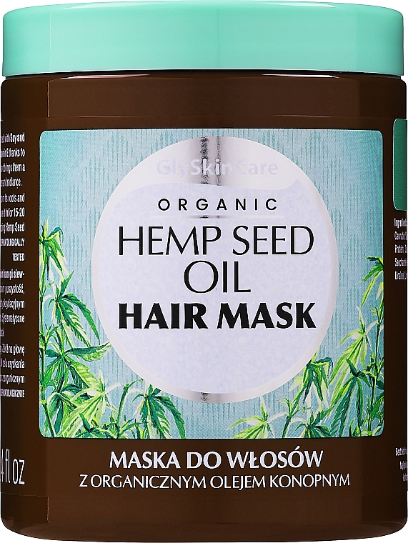 Maska do włosów z organicznym olejem konopnym - GlySkinCare Organic Hemp Seed Oil Hair Mask