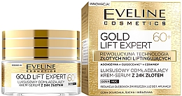Luksusowy odmładzający krem-serum z 24k złotem na dzień i na noc 60+ - Eveline Cosmetics Gold Lift Expert — Zdjęcie N1